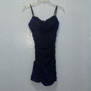 Honey and Rosie Xs Sleeveless Spaghetti Strap Metallic Knit Ruched Sheath Dress